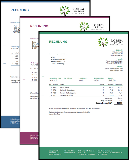 Rechnungsvorlage